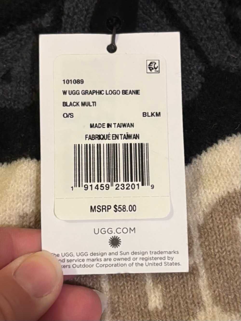NWT UGG Graphic Logo Wool Blend Beanie OS - Picture 5 of 6